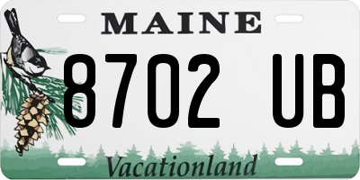 ME license plate 8702UB