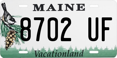 ME license plate 8702UF