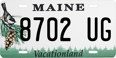 ME license plate 8702UG