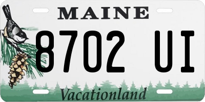 ME license plate 8702UI