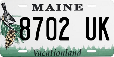 ME license plate 8702UK