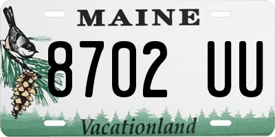 ME license plate 8702UU