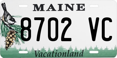 ME license plate 8702VC