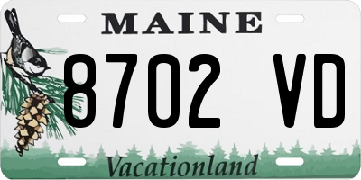 ME license plate 8702VD