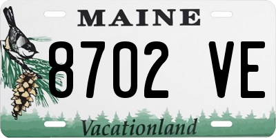 ME license plate 8702VE