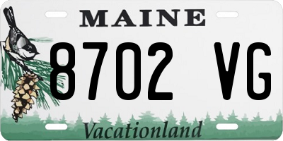 ME license plate 8702VG