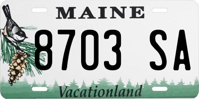 ME license plate 8703SA