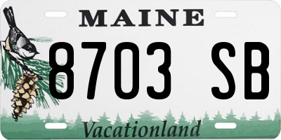 ME license plate 8703SB