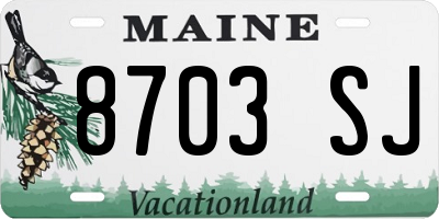 ME license plate 8703SJ