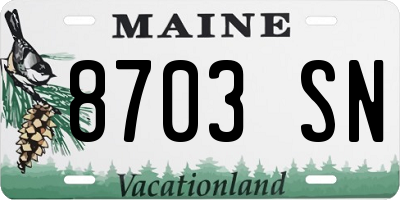 ME license plate 8703SN