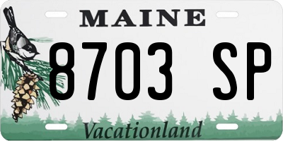 ME license plate 8703SP
