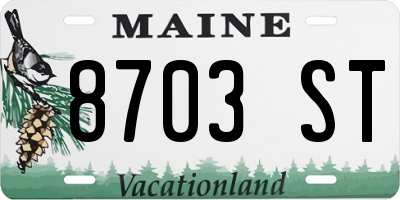 ME license plate 8703ST