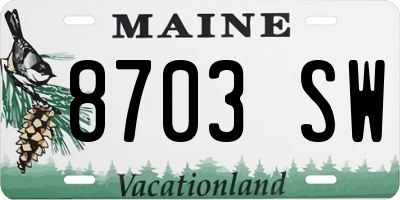 ME license plate 8703SW