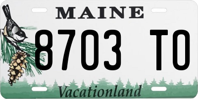 ME license plate 8703TO
