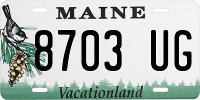 ME license plate 8703UG