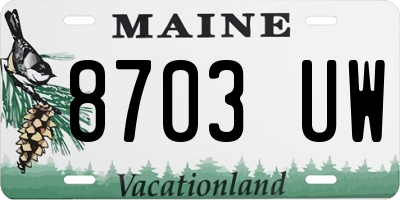 ME license plate 8703UW