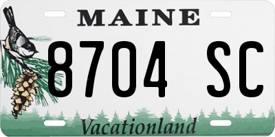 ME license plate 8704SC