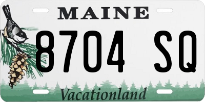 ME license plate 8704SQ