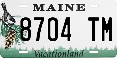 ME license plate 8704TM