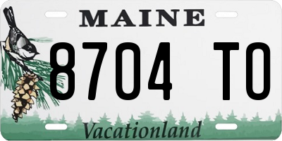 ME license plate 8704TO