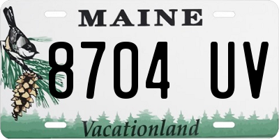 ME license plate 8704UV