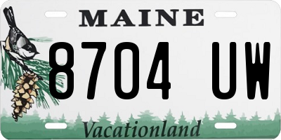 ME license plate 8704UW