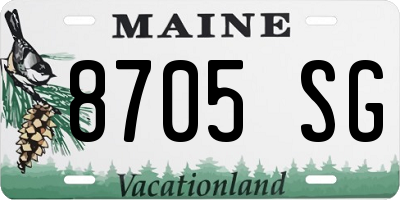ME license plate 8705SG