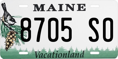 ME license plate 8705SO