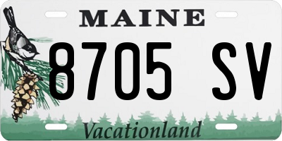 ME license plate 8705SV