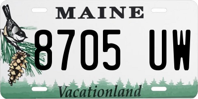 ME license plate 8705UW