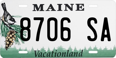 ME license plate 8706SA