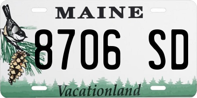 ME license plate 8706SD