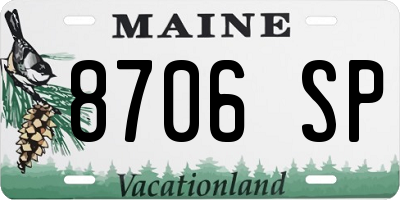 ME license plate 8706SP