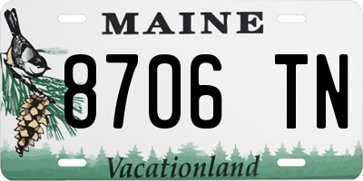 ME license plate 8706TN