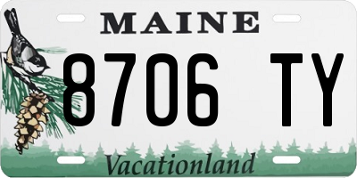 ME license plate 8706TY