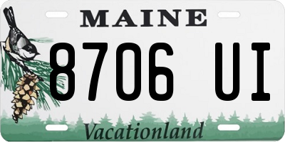 ME license plate 8706UI