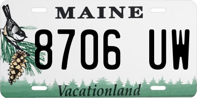 ME license plate 8706UW