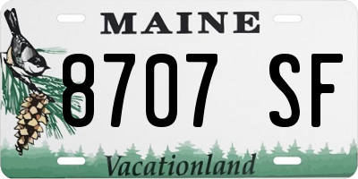 ME license plate 8707SF