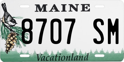 ME license plate 8707SM