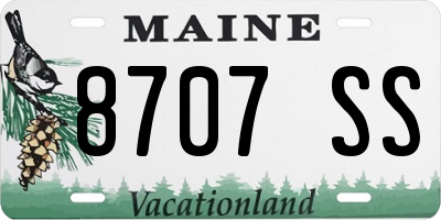 ME license plate 8707SS