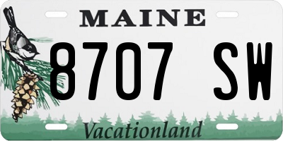 ME license plate 8707SW