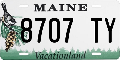 ME license plate 8707TY