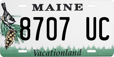 ME license plate 8707UC