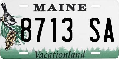 ME license plate 8713SA