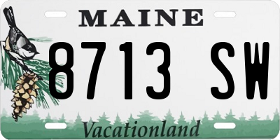 ME license plate 8713SW