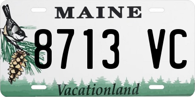 ME license plate 8713VC