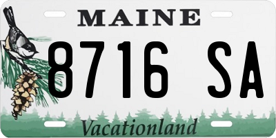 ME license plate 8716SA