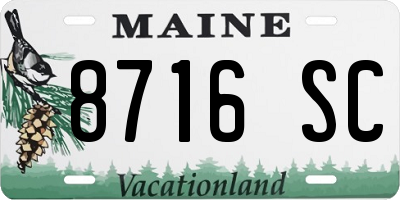 ME license plate 8716SC