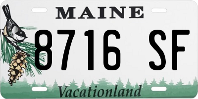 ME license plate 8716SF