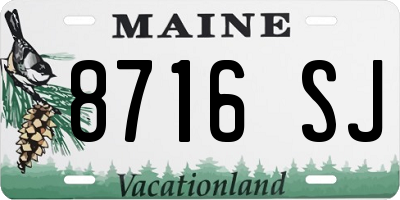 ME license plate 8716SJ